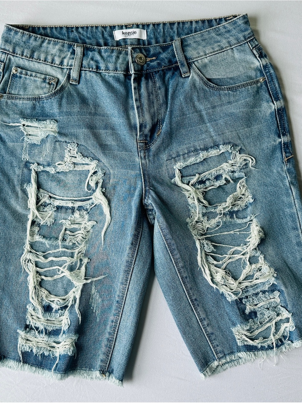 Kensie Distressed Women's Bermuda Shorts